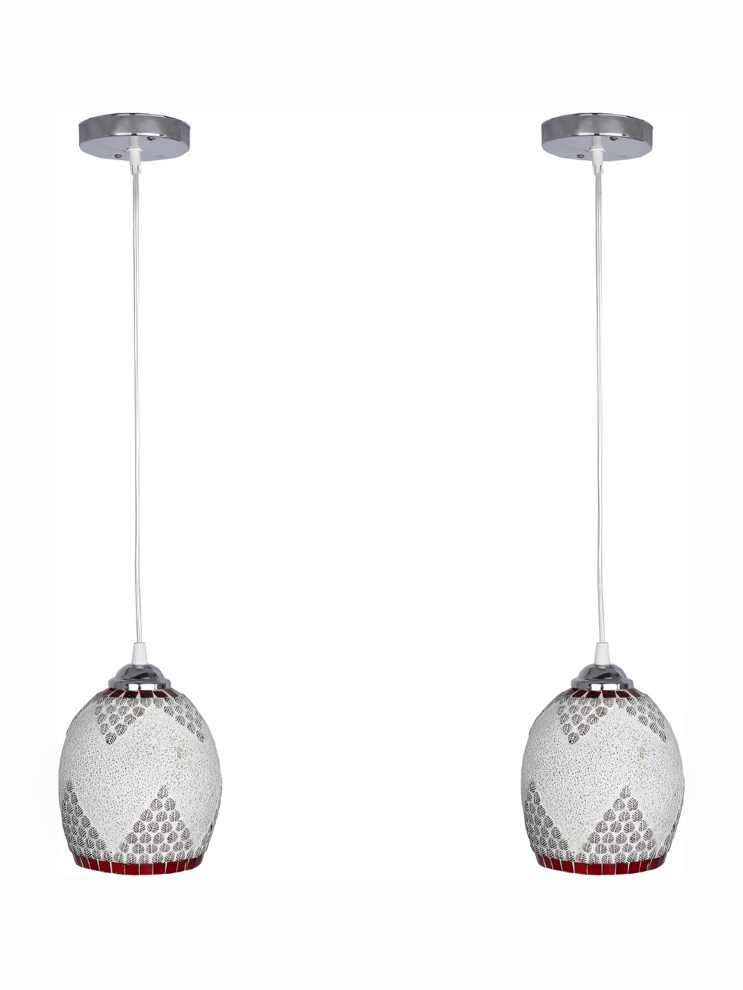 

Afast White & Grey 2 Pieces Glass Textured Bell Ceiling Lamps