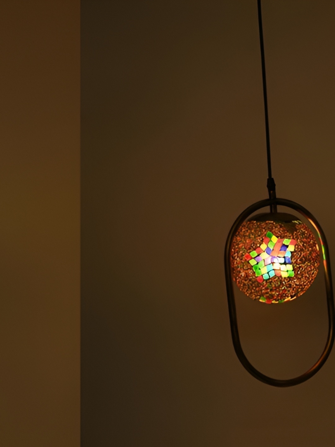 

Afast White & Brown Textured Glass Ceiling Lamp