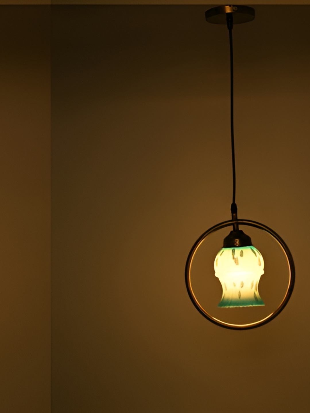 

Afast White & Green Printed Glass Ceiling Lamp