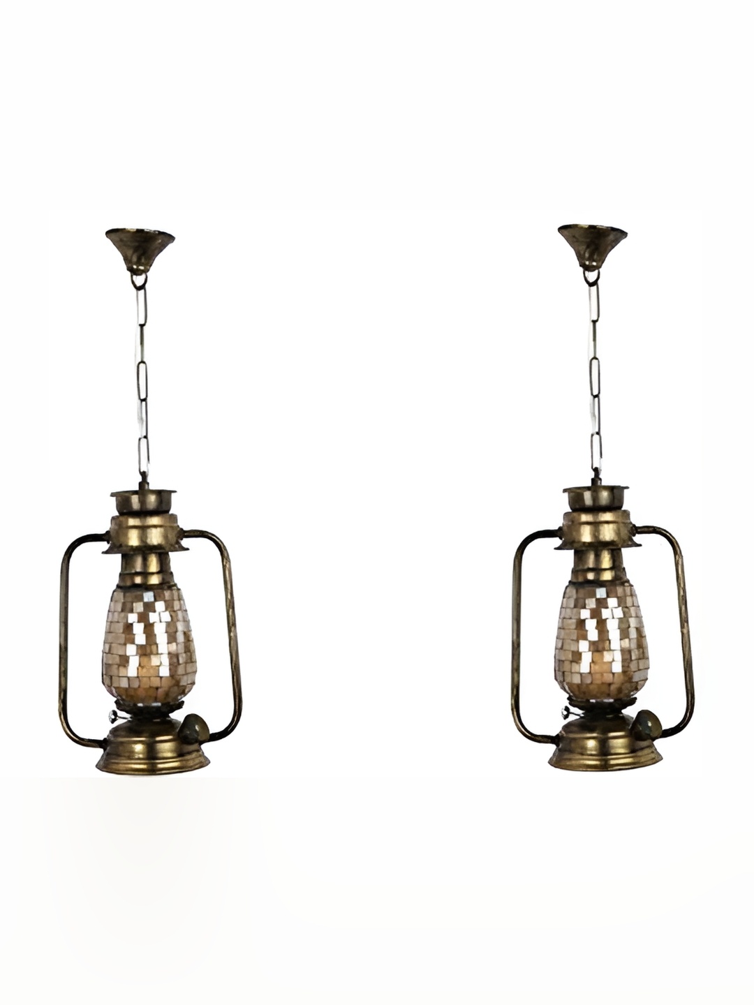 

Afast Gold-Toned Glass Ceiling Lamp