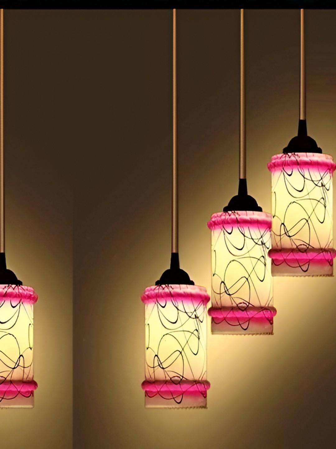 

Afast White & Pink 6 Pieces Glass Ceiling Lamp