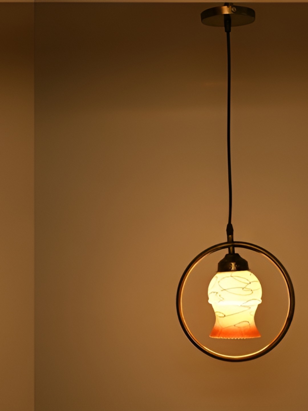 

Afast Orange Glass Ceiling Lamp, Black