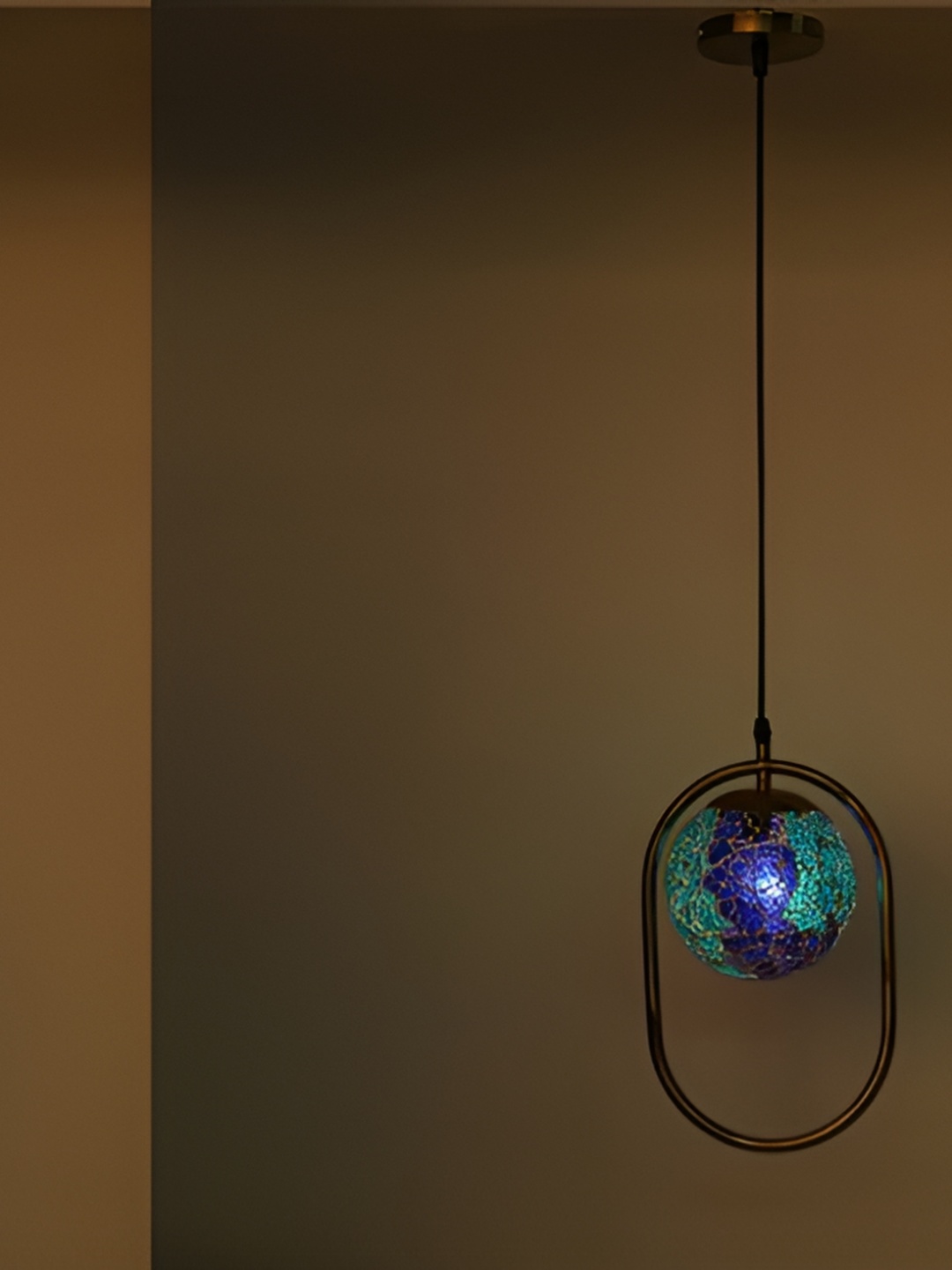 

Afast Blue & Green Pieces Glass Textured Spherical Ceiling Lamps