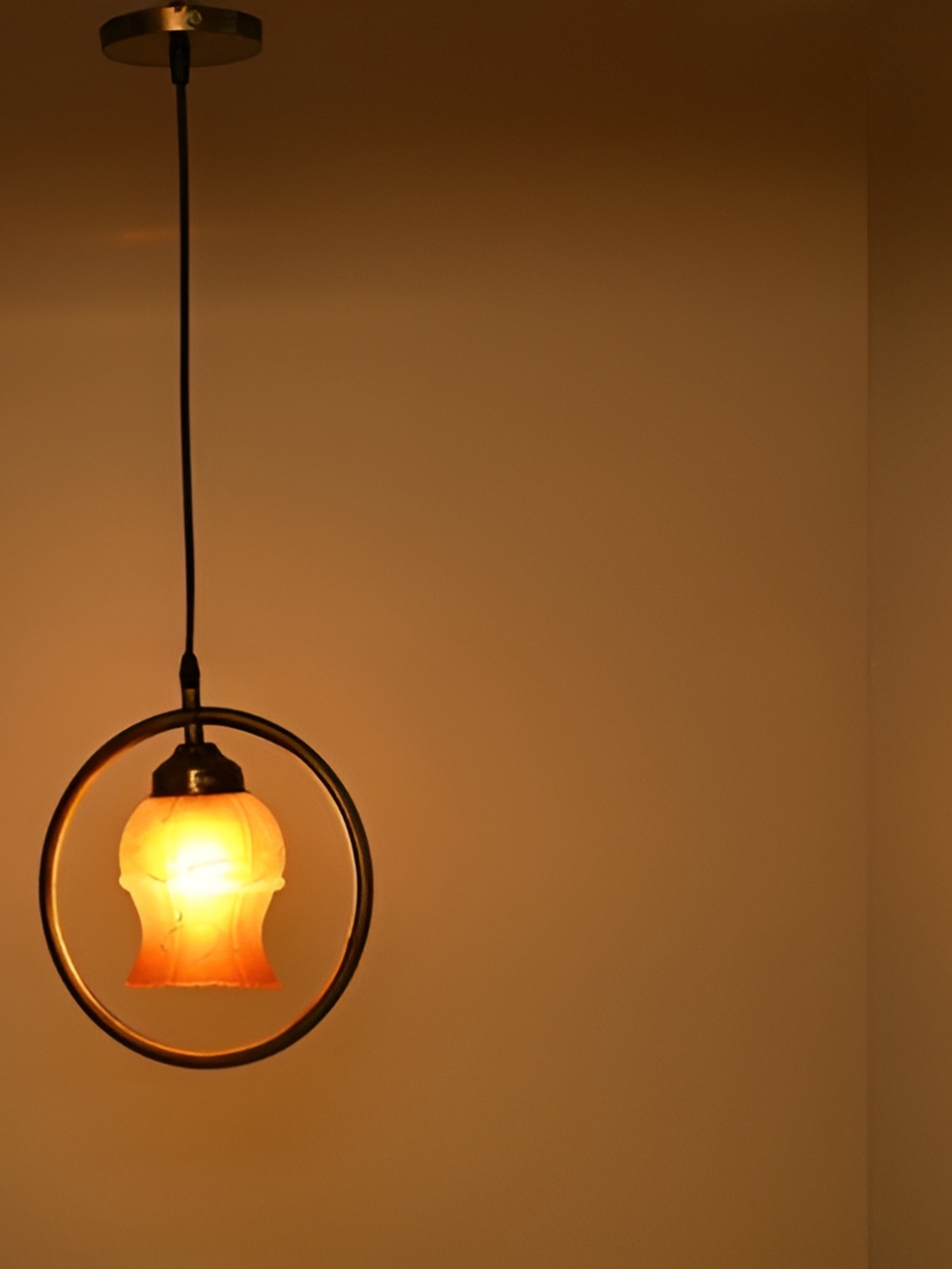 

Afast White & Orange Printed Glass Ceiling Lamp