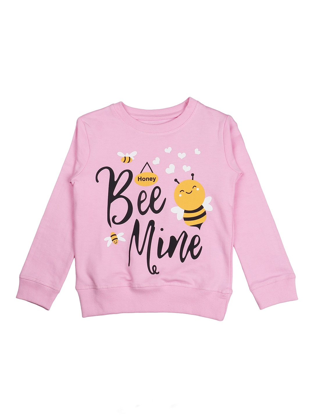 

BAESD Girls Typography Printed Pure Cotton Pullover Sweatshirt, Pink