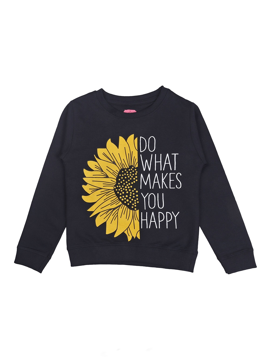 

BAESD Girls Typography Printed Pure Cotton Pullover Sweatshirt, Blue