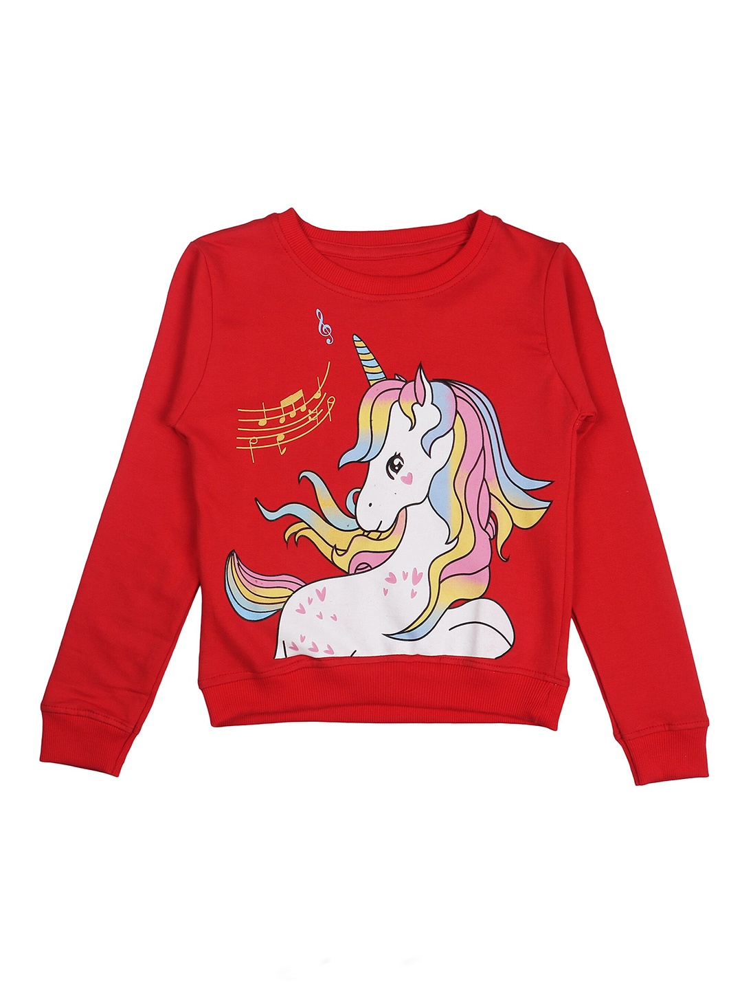 

BAESD Girls Graphic Printed Pure Cotton Pullover Sweatshirt, Red