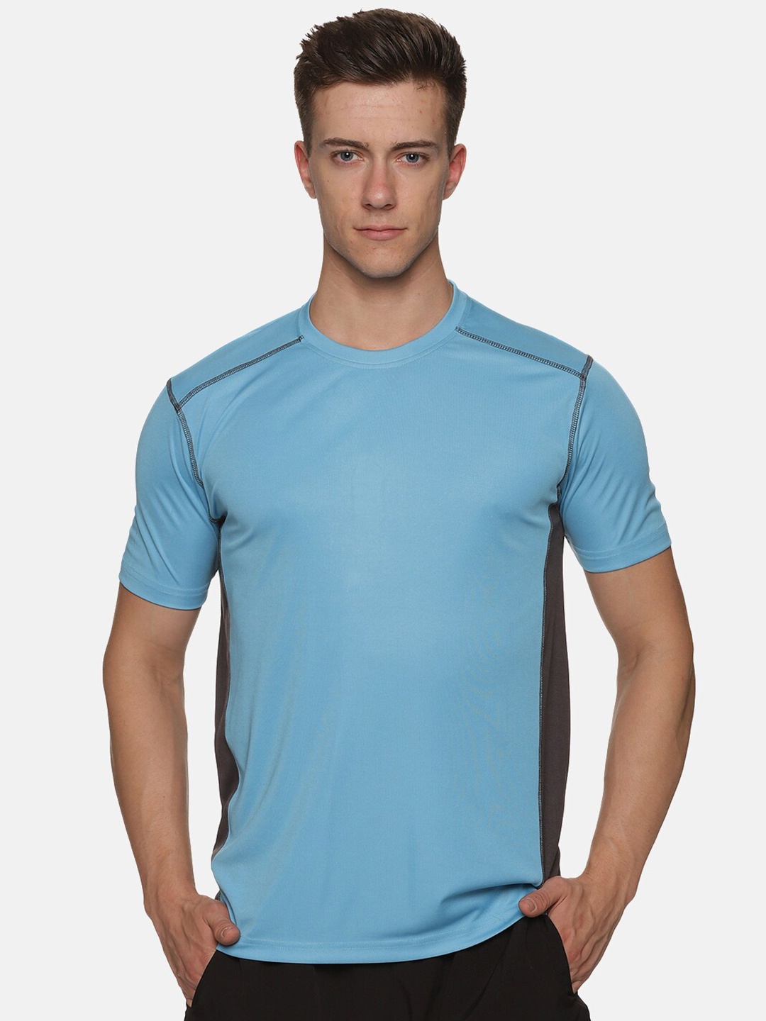 

BAESD Regular Fit Round Neck Sports T-Shirt, Blue