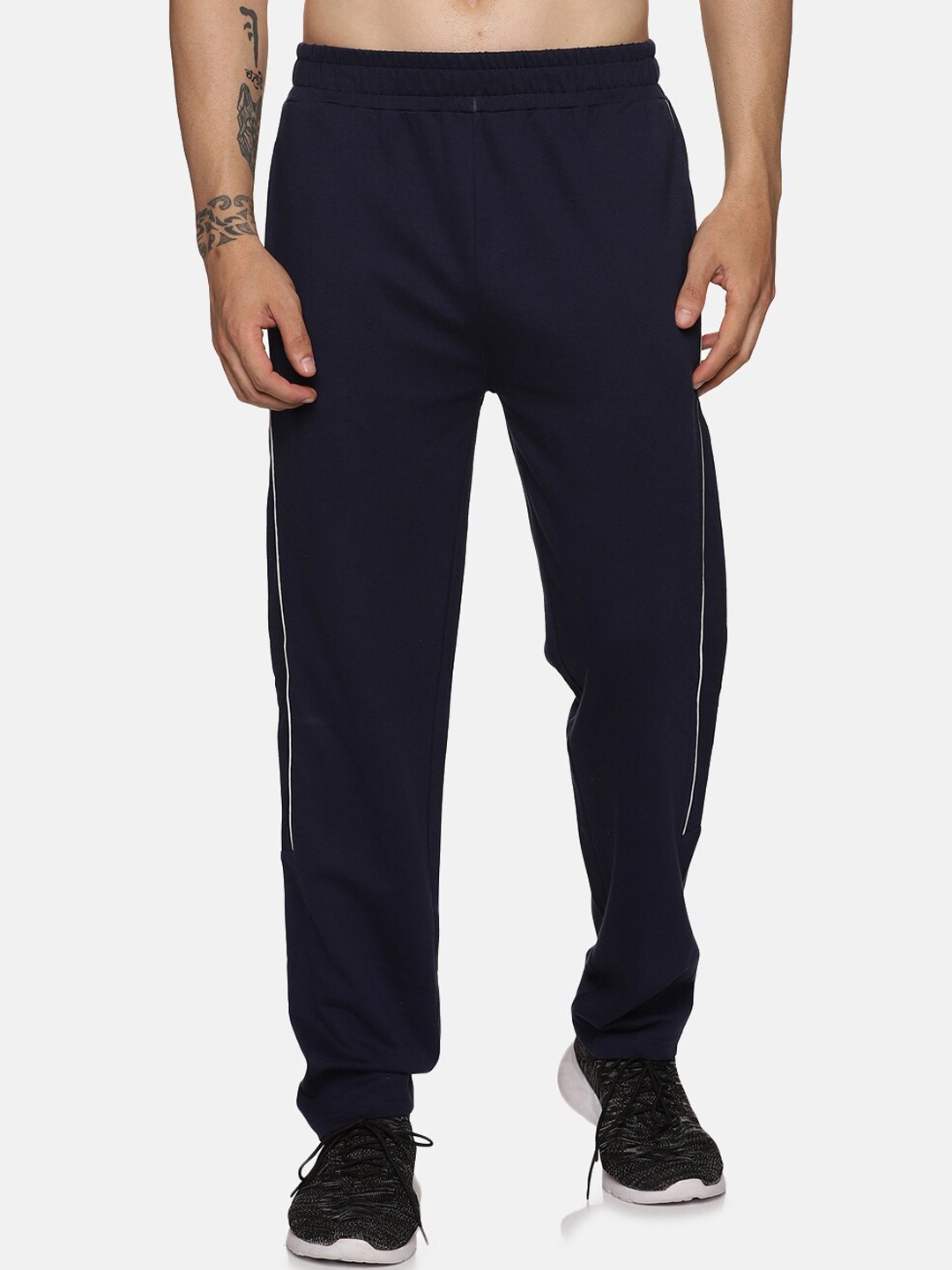 

BAESD Men Cotton Track Pants, Navy blue