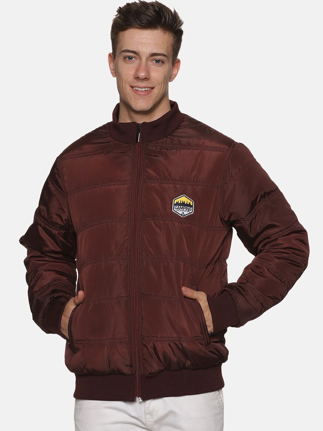 

BAESD Mock Collar Puffer Jacket, Maroon