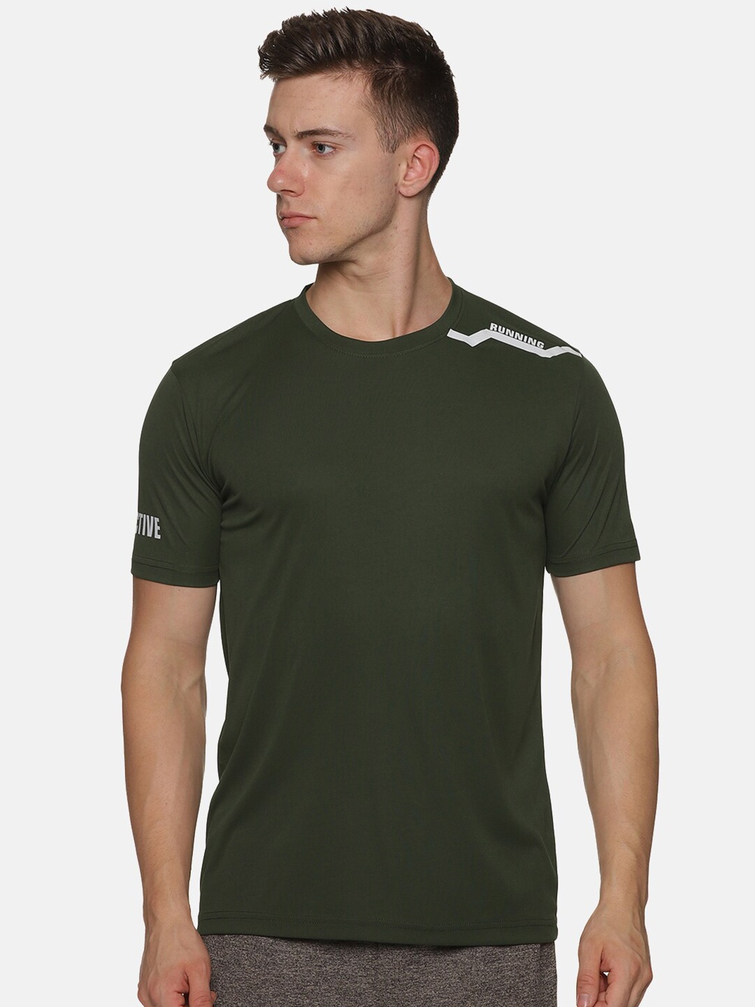 

BAESD Regular Fit Round Neck Sports T-Shirt, Green