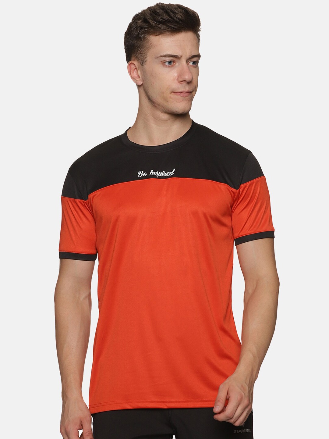 

BAESD Regular Fit Round Neck Sports T-Shirt, Orange