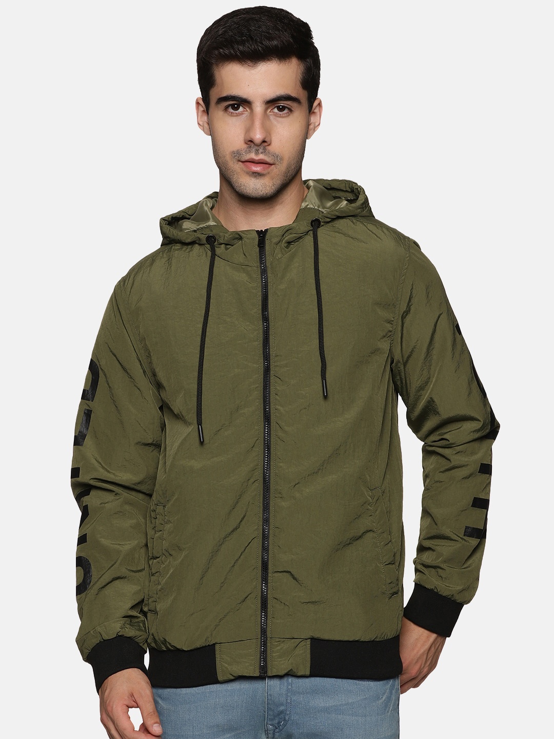 

BAESD Hooded Long Sleeves Sporty Wind Cheater Jacket, Green