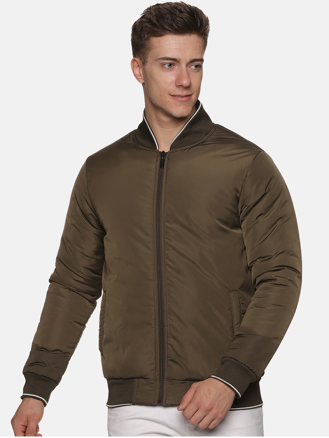 

BAESD Stand Collar Bomber Jacket, Green