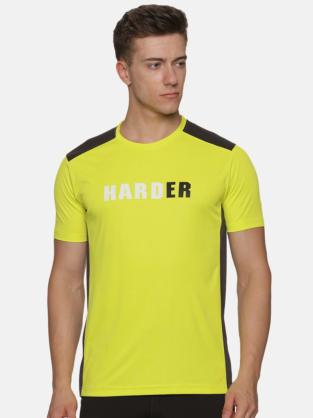 

BAESD Regular Fit Round Neck Sports T-Shirt, Lime green