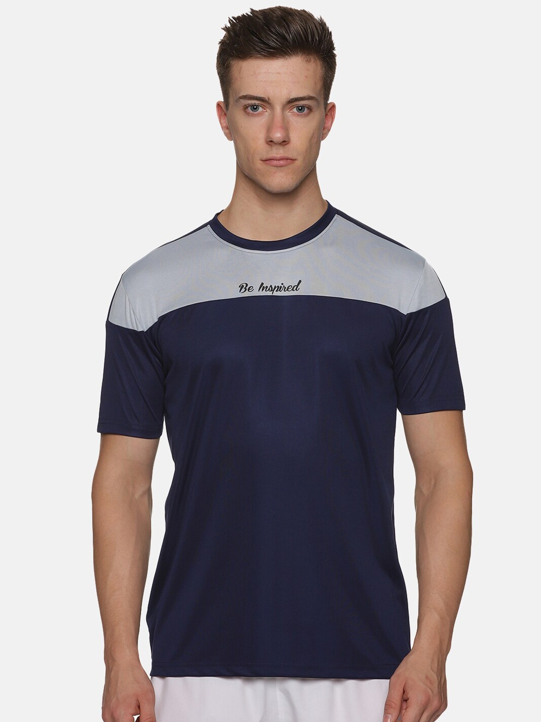 

BAESD Regular Fit Round Neck Sports T-Shirt, Navy blue