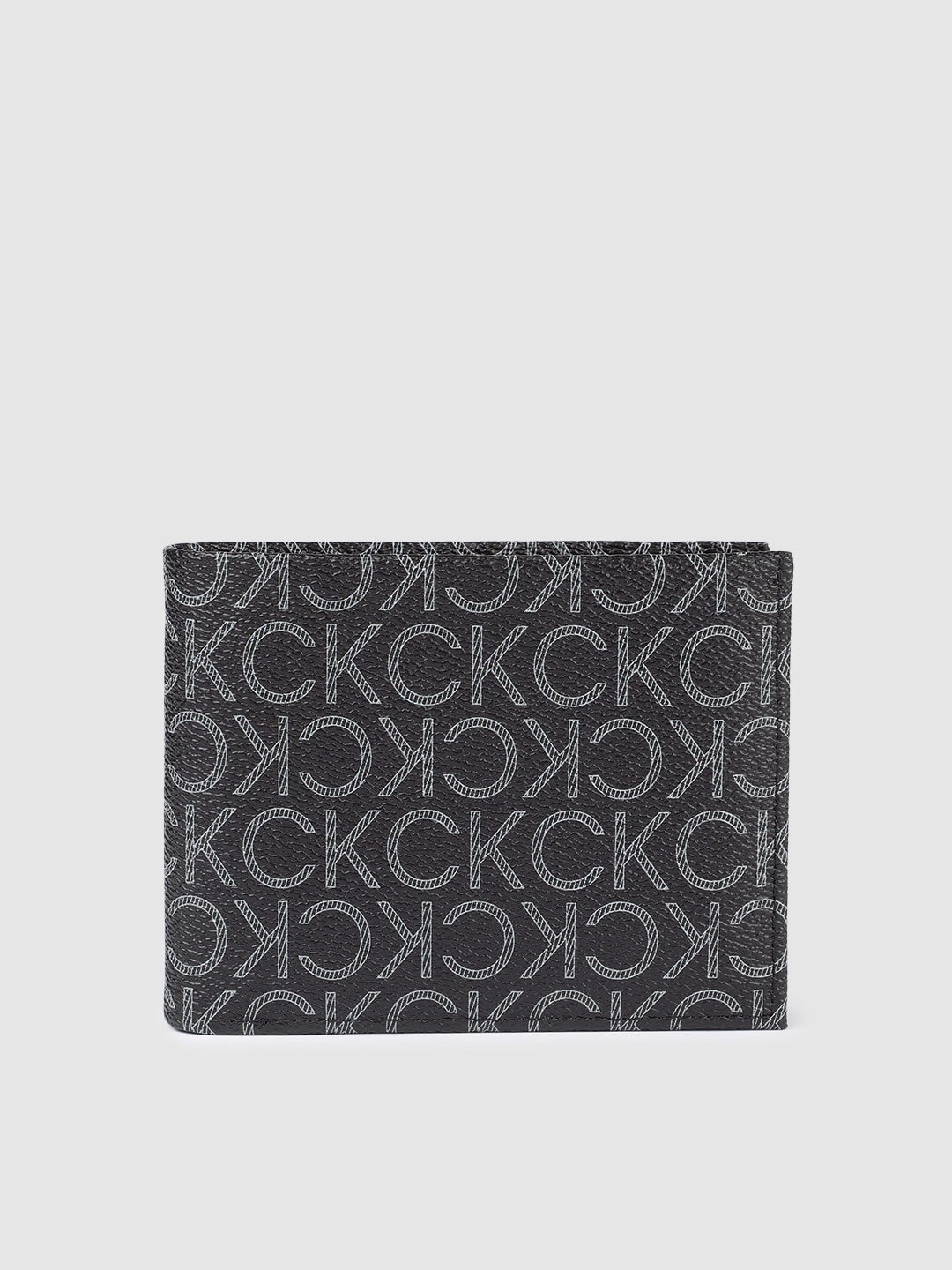 

Calvin Klein Men Brand Logo Printed Two Fold Wallet, Black
