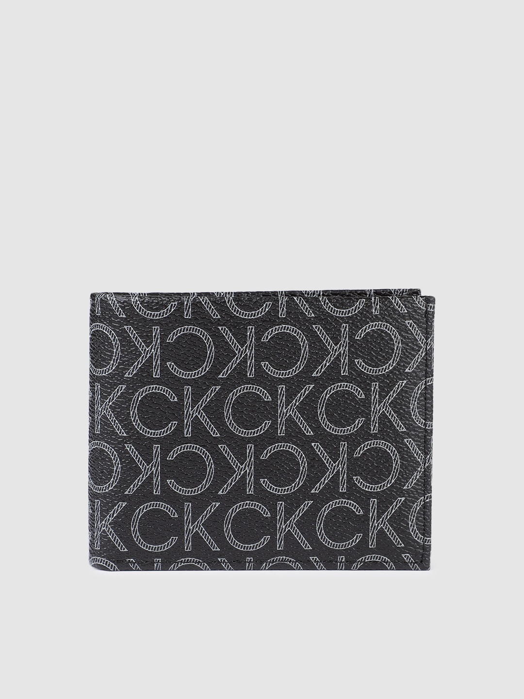 

Calvin Klein Men Brand Logo Printed Two Fold Wallet, Black