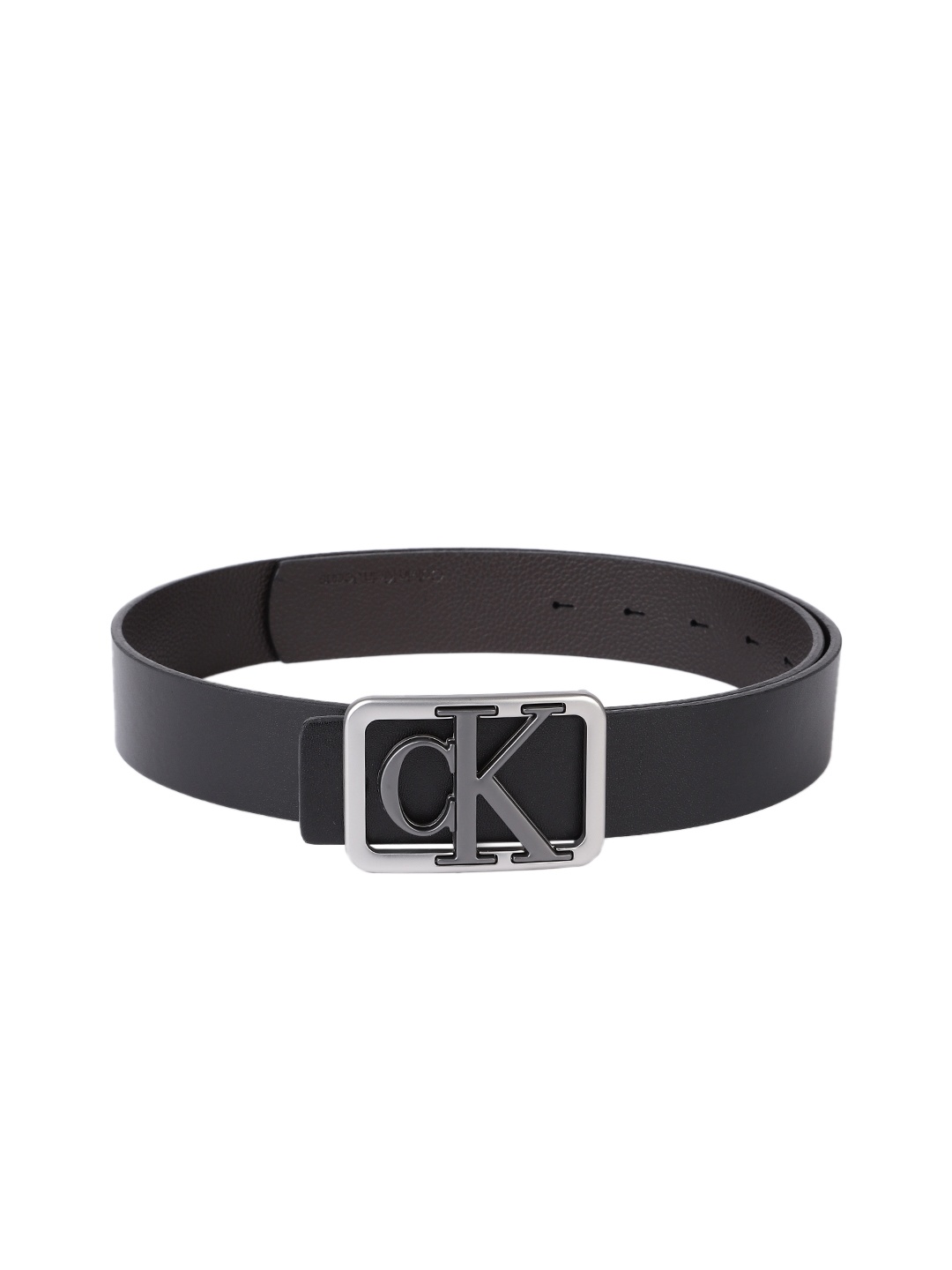 

Calvin Klein Men Abstract Textured Leather Reversible Belt, Black