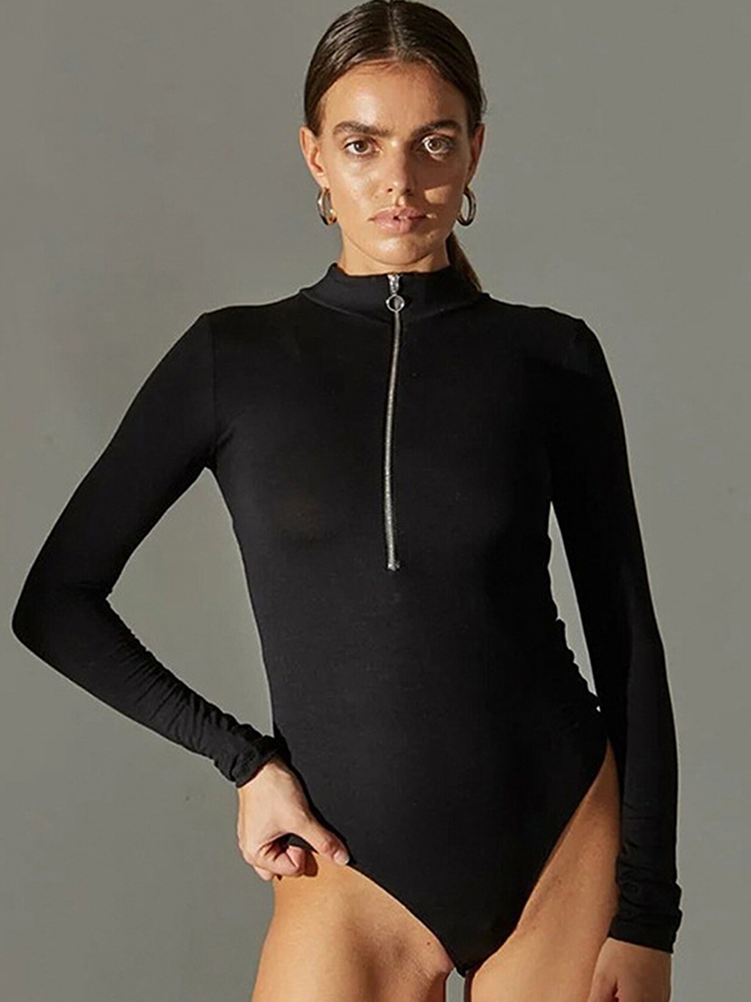 

LULU & SKY Round Neck Bodysuit, Black