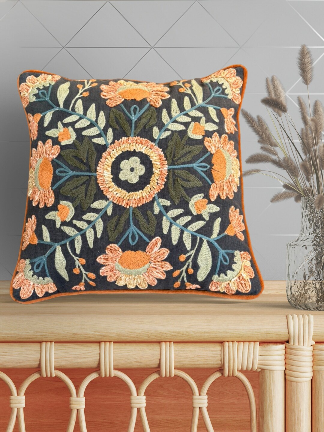 

SHADES of LIFE Brown 2 Pieces Square Cushion Covers