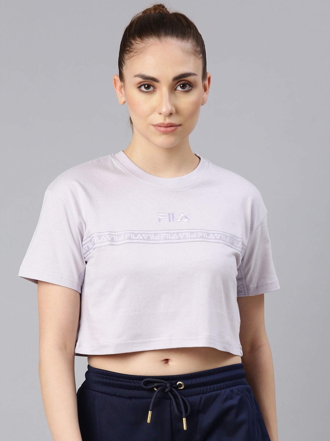 

FILA Women Lavender & Purple T-shirt