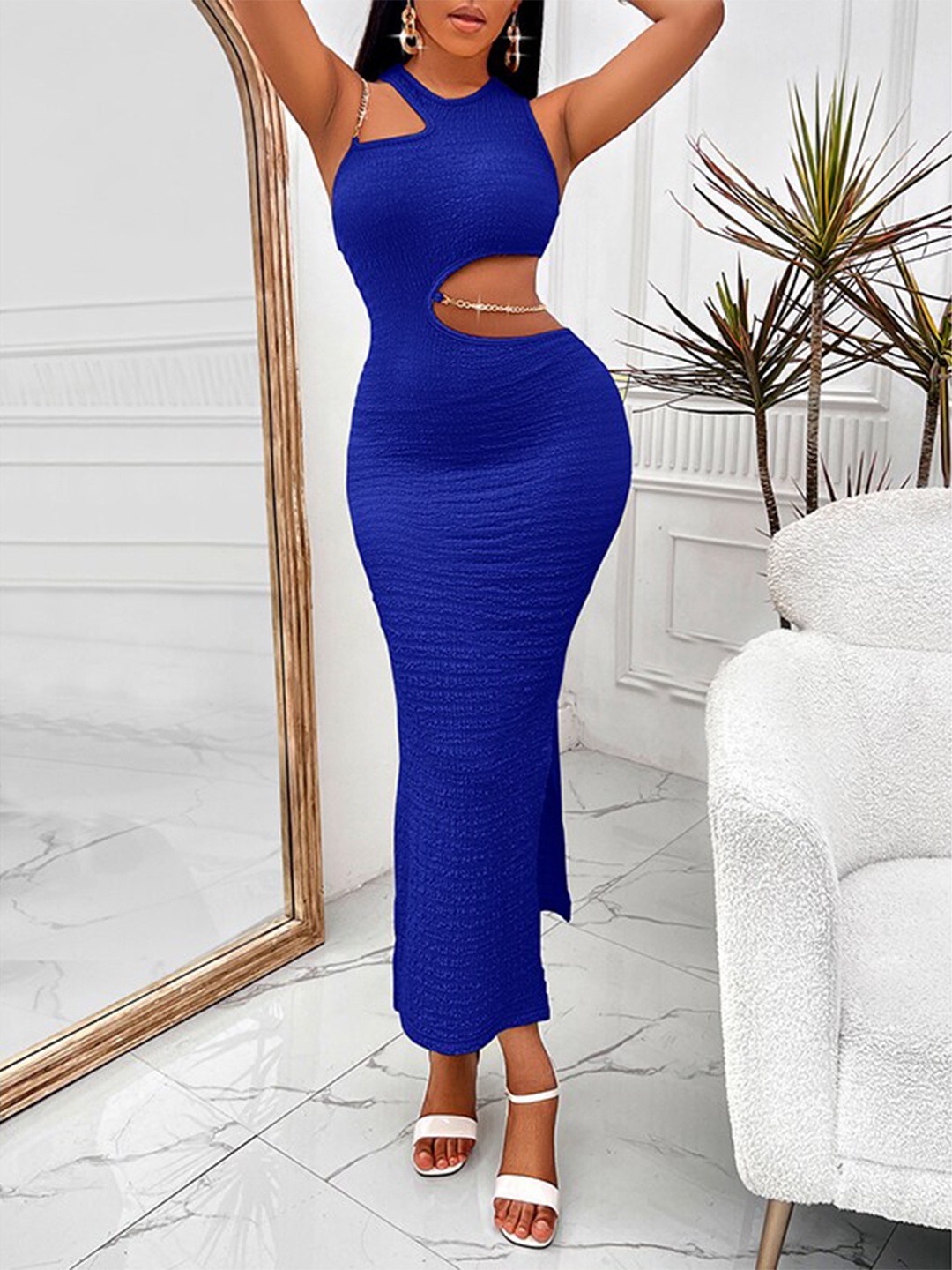 

StyleCast Blue Cut Out Sleeveless Maxi Dress