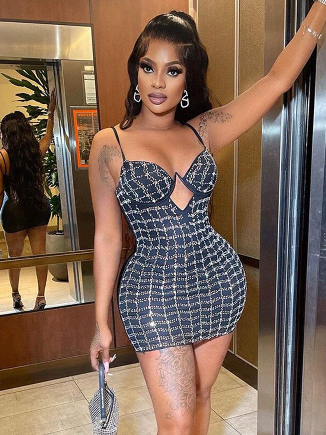 

StyleCast Blue Embellished Bodycon Mini Dress