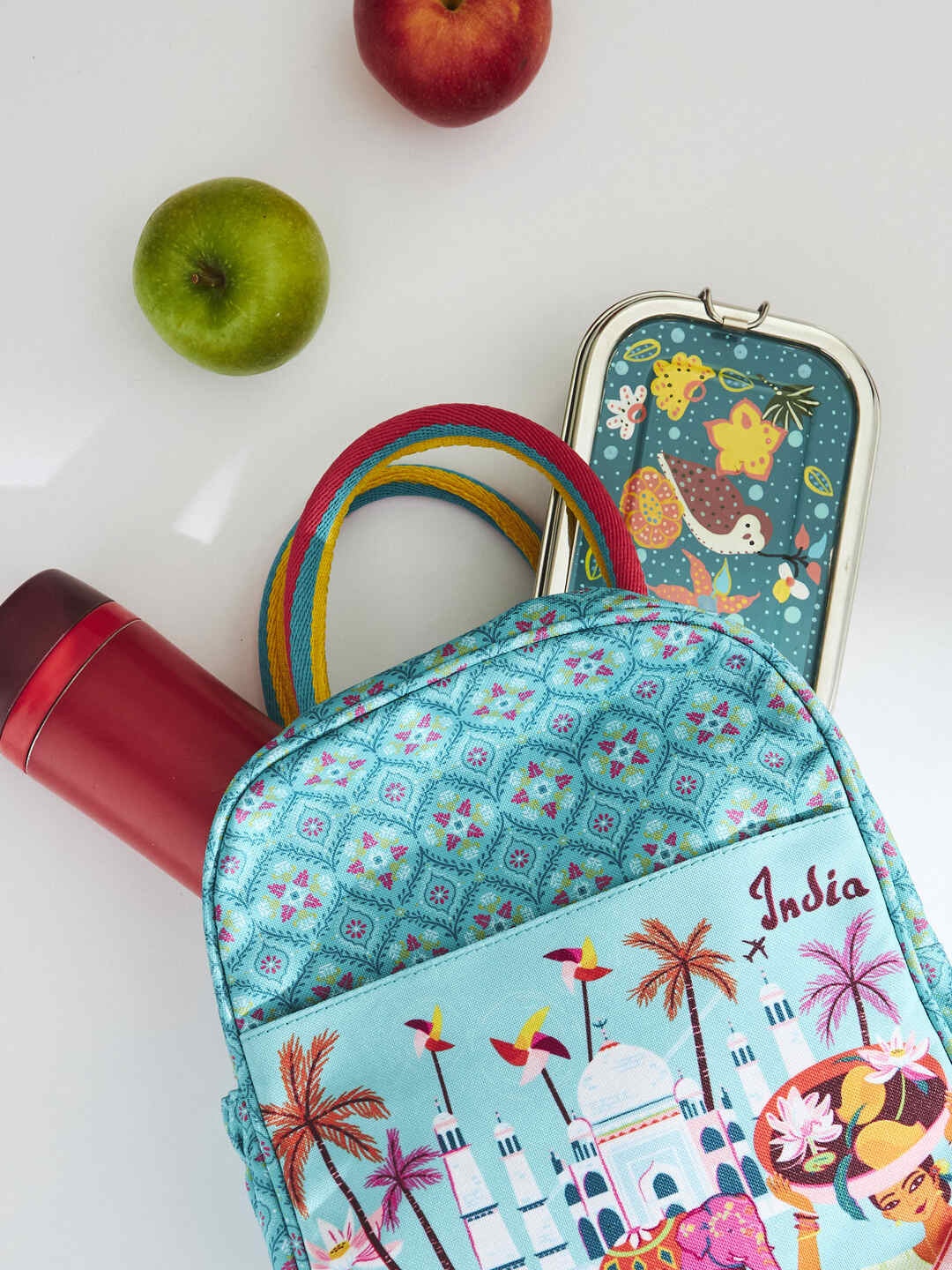 

Chumbak Floral Printed Handheld Bag, Teal