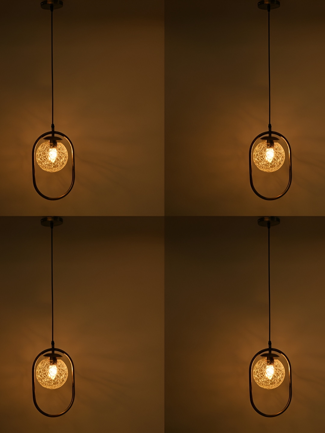 

Afast Transparent 4 Pieces Printed Semi-sphere Shaped Hanging Ceiling Lamps