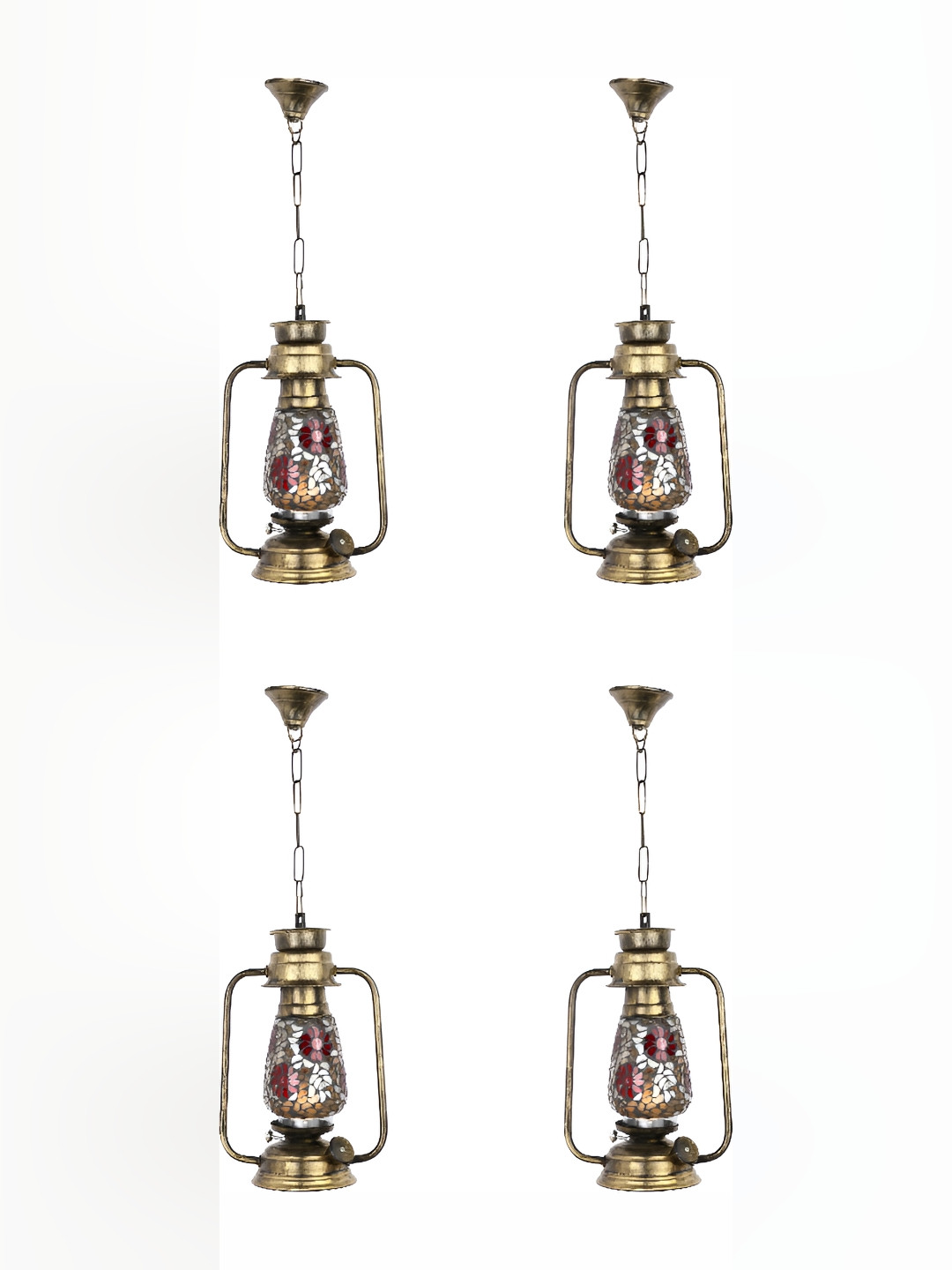 

Afast Red & Beige 4 Pieces Textured Abstract Shaped Hanging Ceiling Lamp