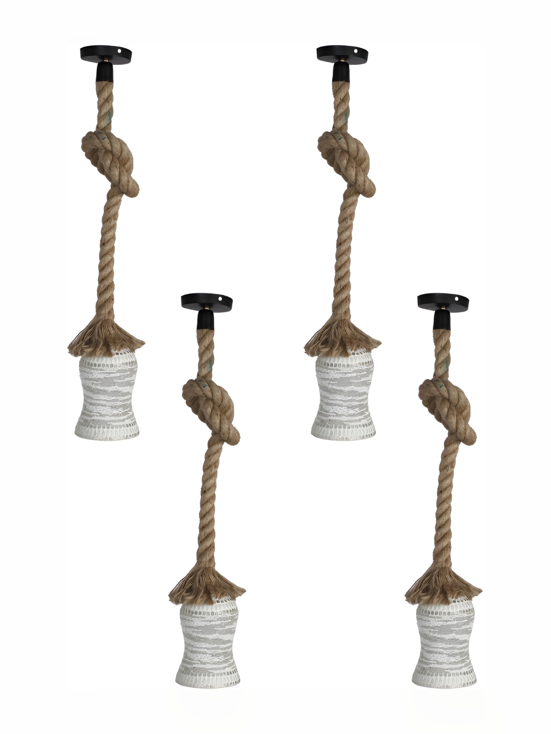 

Afast White & Gret 4 Pieces Frustum Shaped Hanging Ceiling Lamps