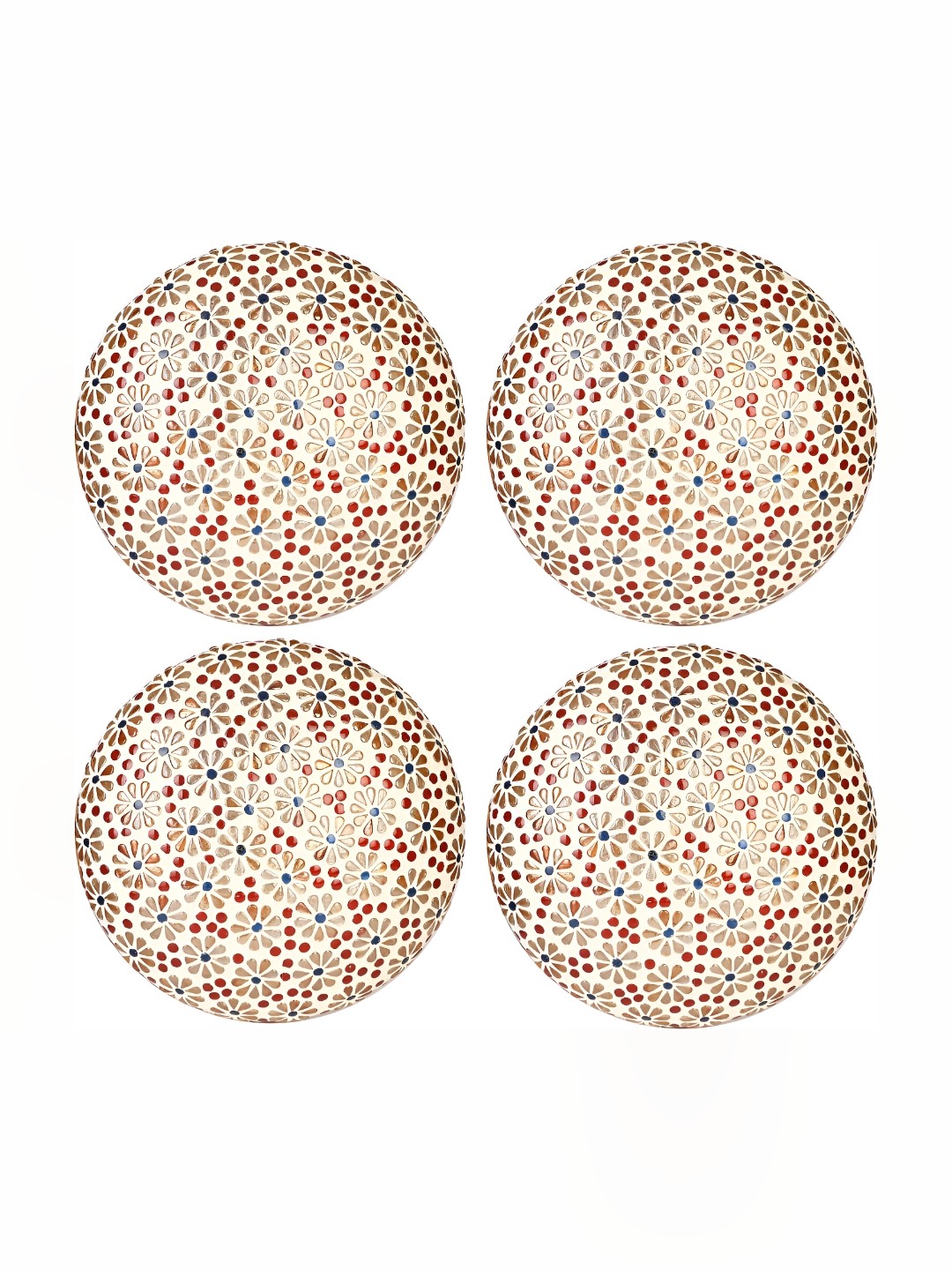

Afast Cream & Red 4 Pieces Textured Spherical Shaped Hanging Ceiling Lamps