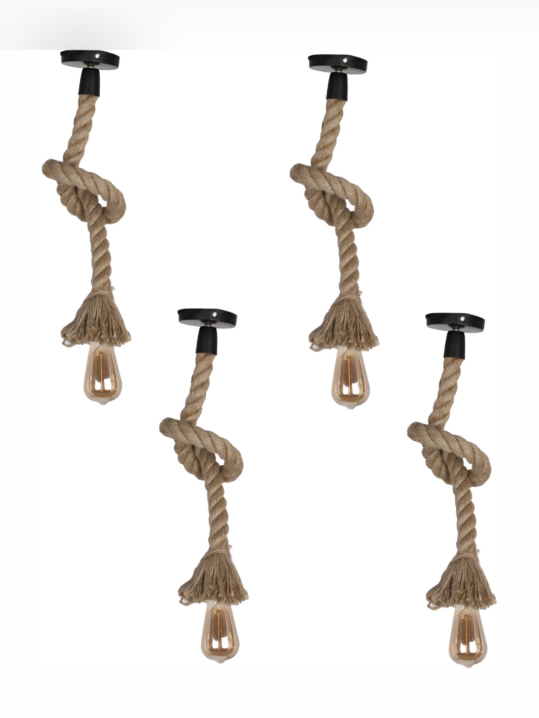 

Afast Transparent & Brown 4 Pieces Abstract Shaped Hanging Ceiling Lamps