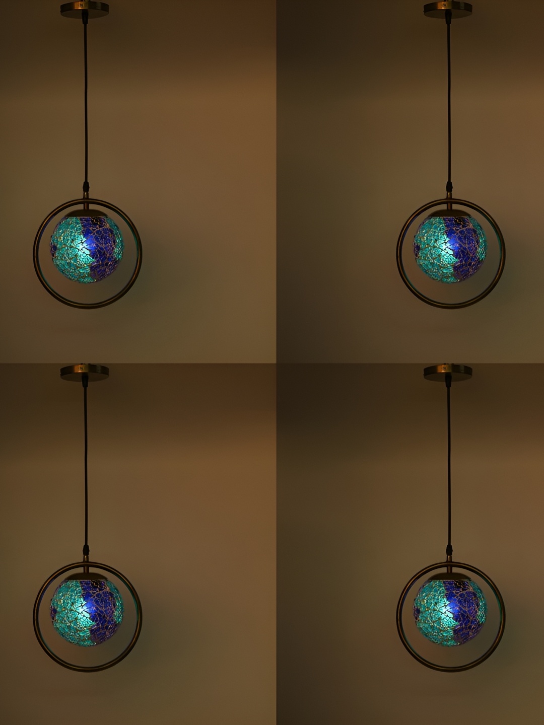 

Afast Blue 4 Pieces Textured Glass Ceiling Lamps