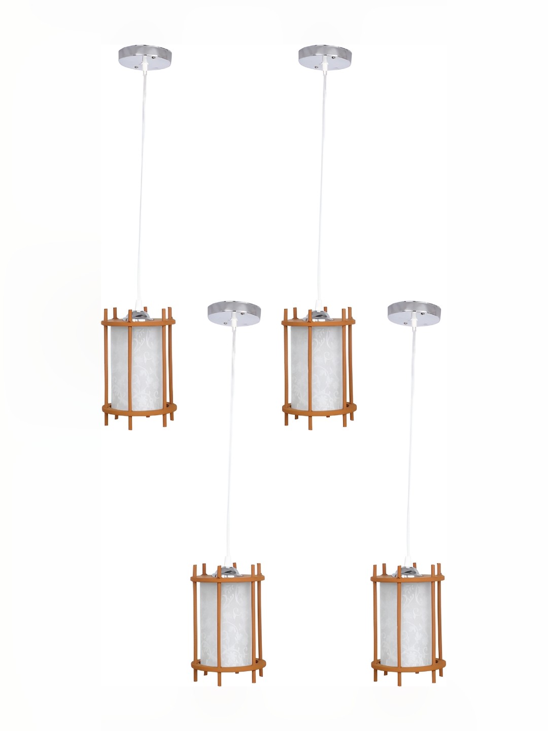 

Afast White 4 Pieces Printed Cylinder Shaped Hanging Ceiling Lamp