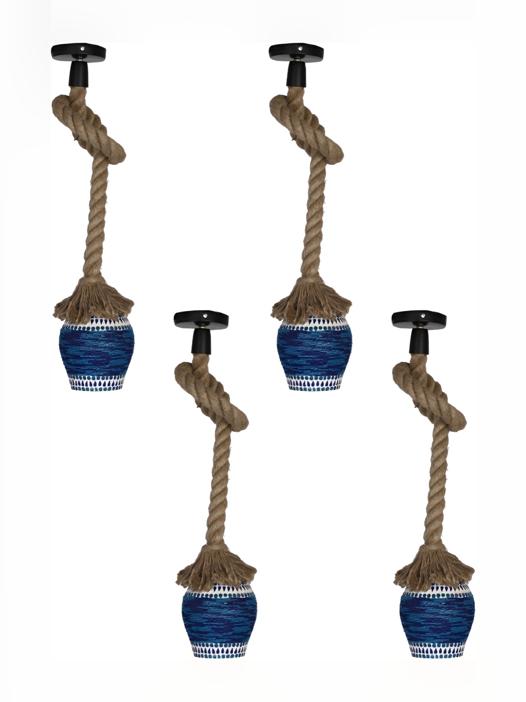 

Afast White & Blue 4 Pieces Frustum Shaped Hanging Ceiling Lamp
