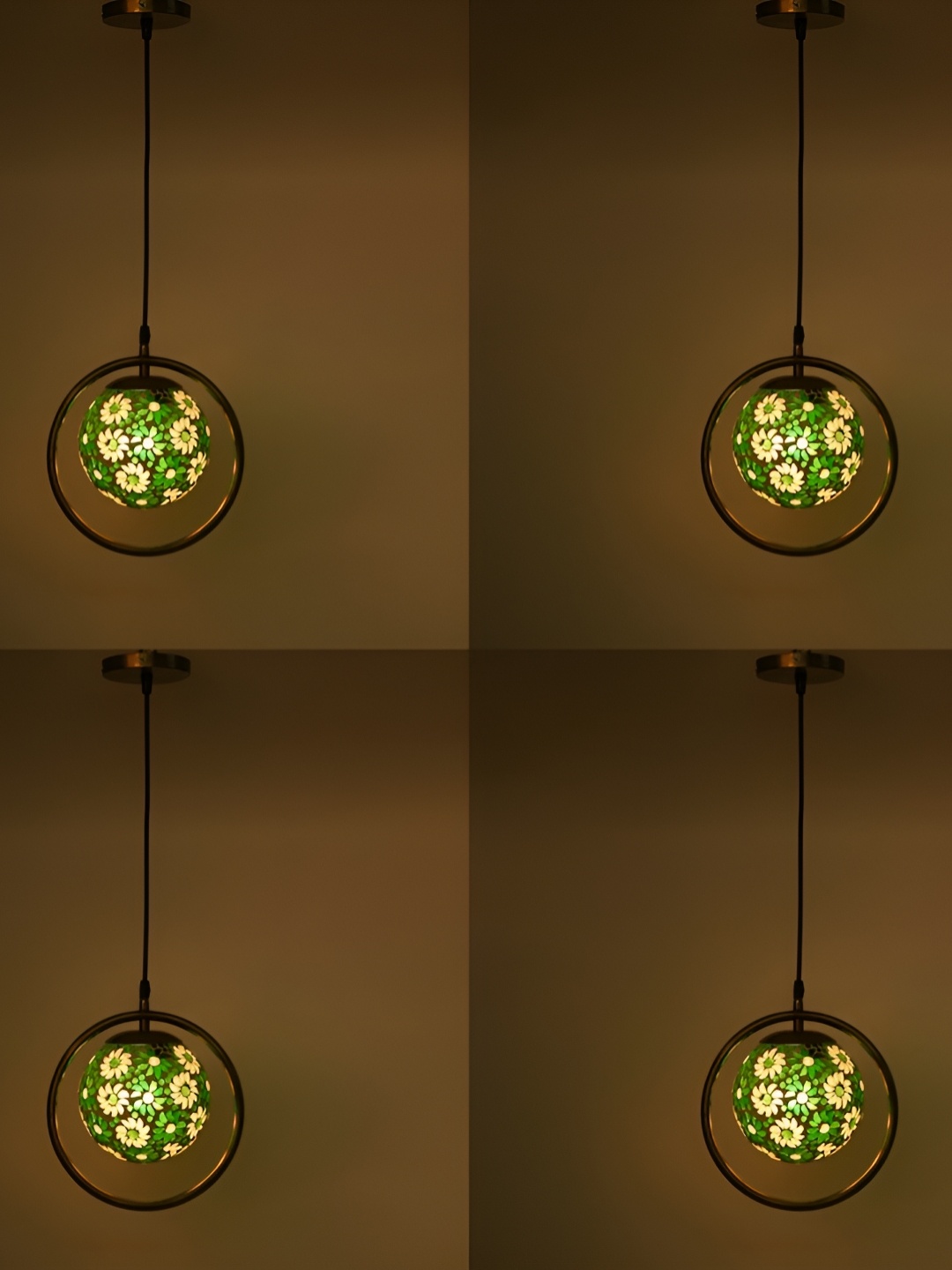 

Afast Green & Yellow 4 Pieces Glass Ceiling Lamp