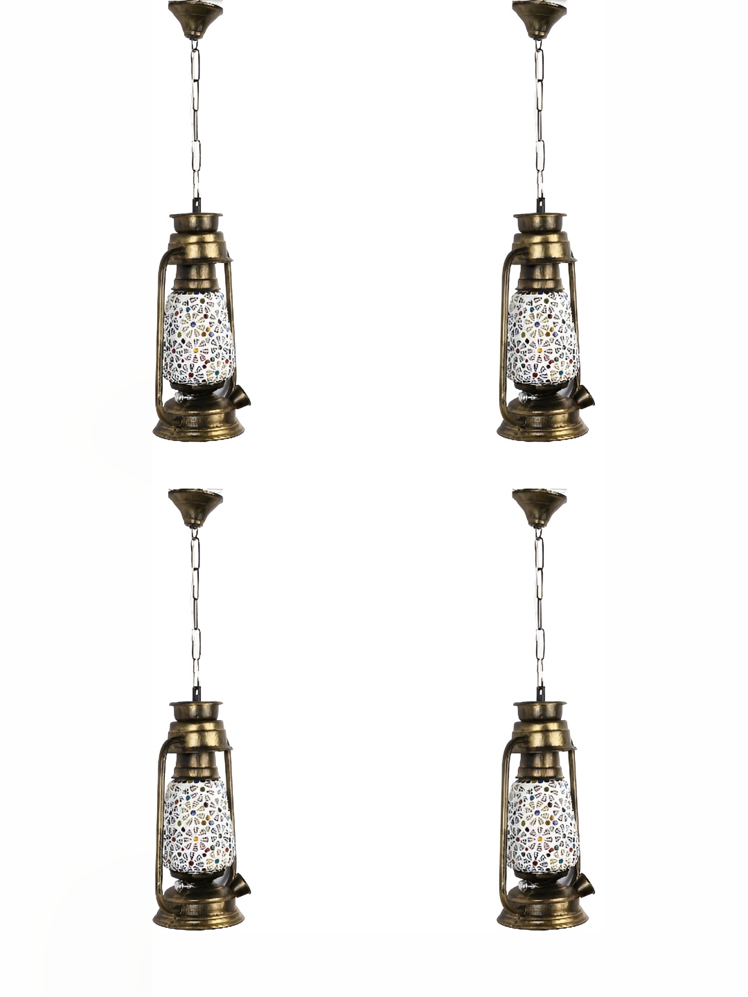

Afast White & Grey 4 Pieces Glass Printed Abstract Shaped Hanging Ceiling Lamp