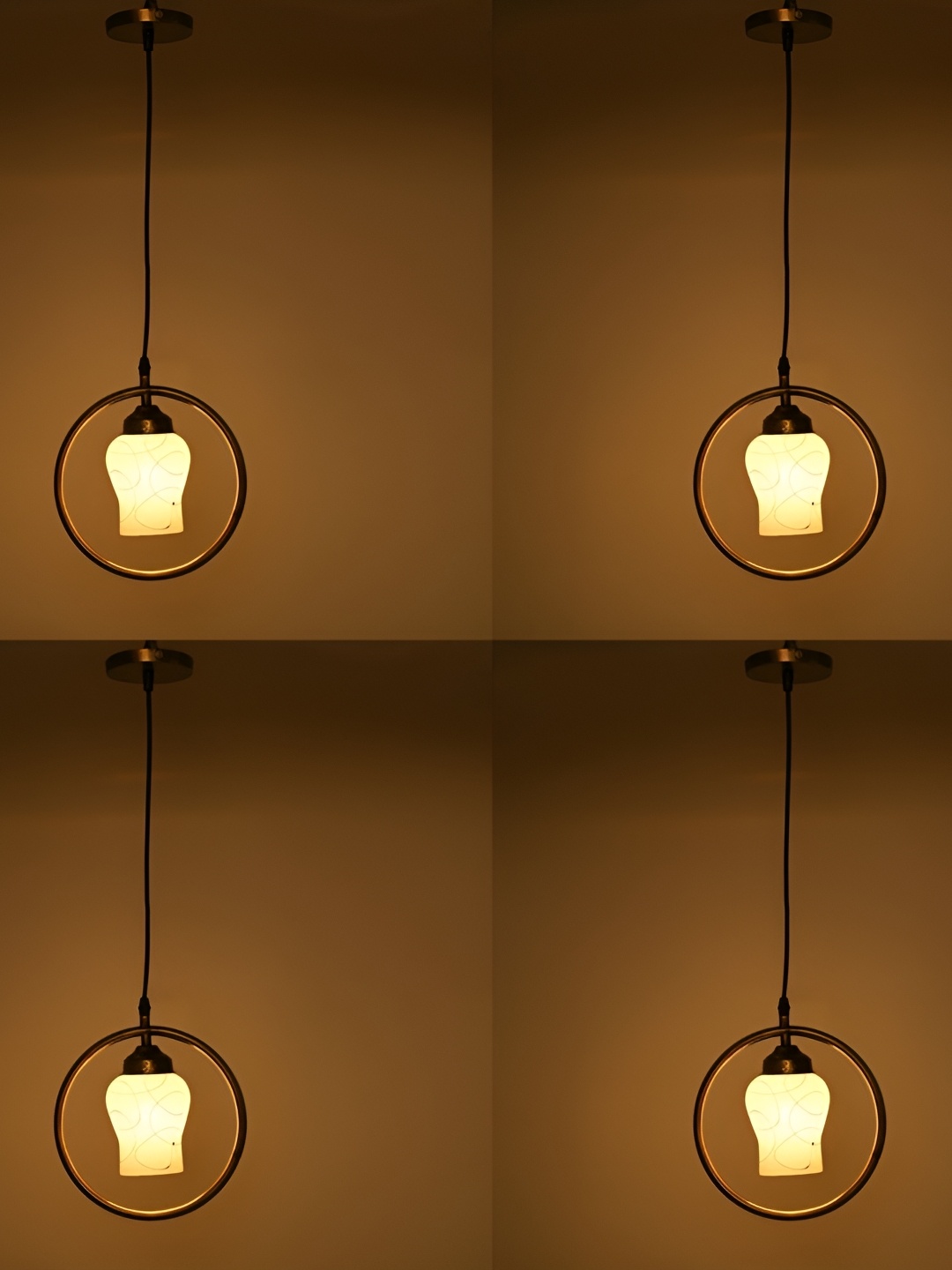 

Afast Yellow & White 4 Pieces Printed Cylinder Shaped Hanging Ceiling Lamp
