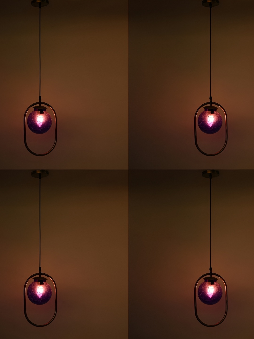 

Afast Transparent & Purple 4 Pieces Semi-sphere Shaped Hanging Ceiling Lamps