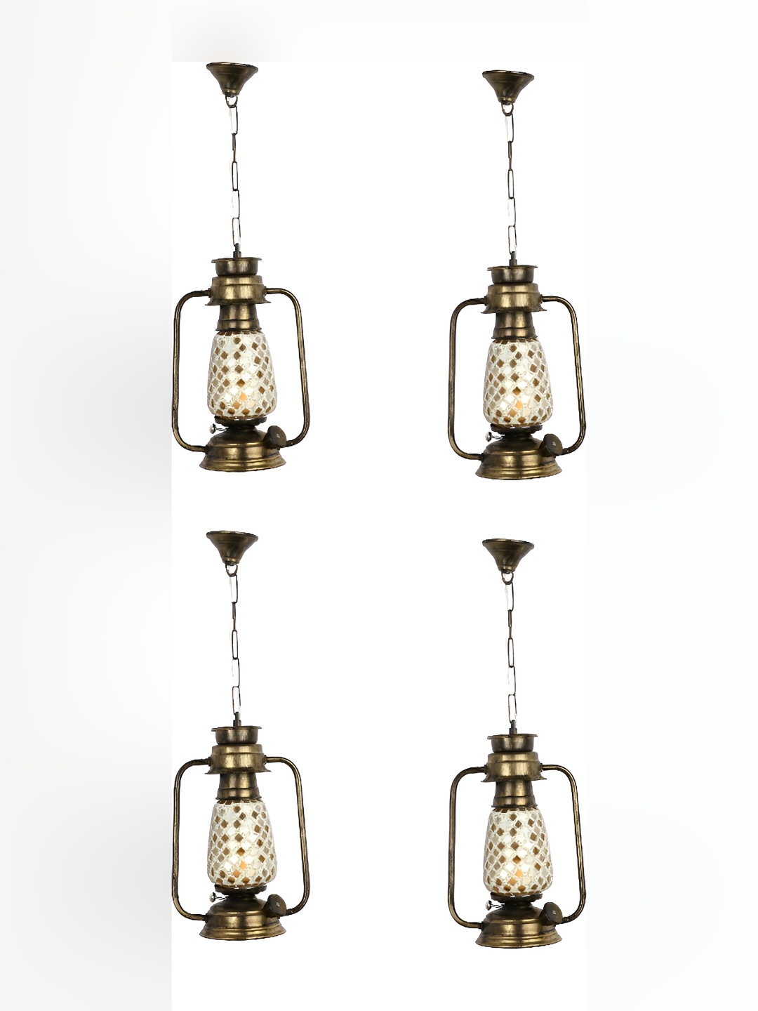 

Afast Cream & Brown 4 Pieces Textured Abstract Shaped Hanging Ceiling Lamps