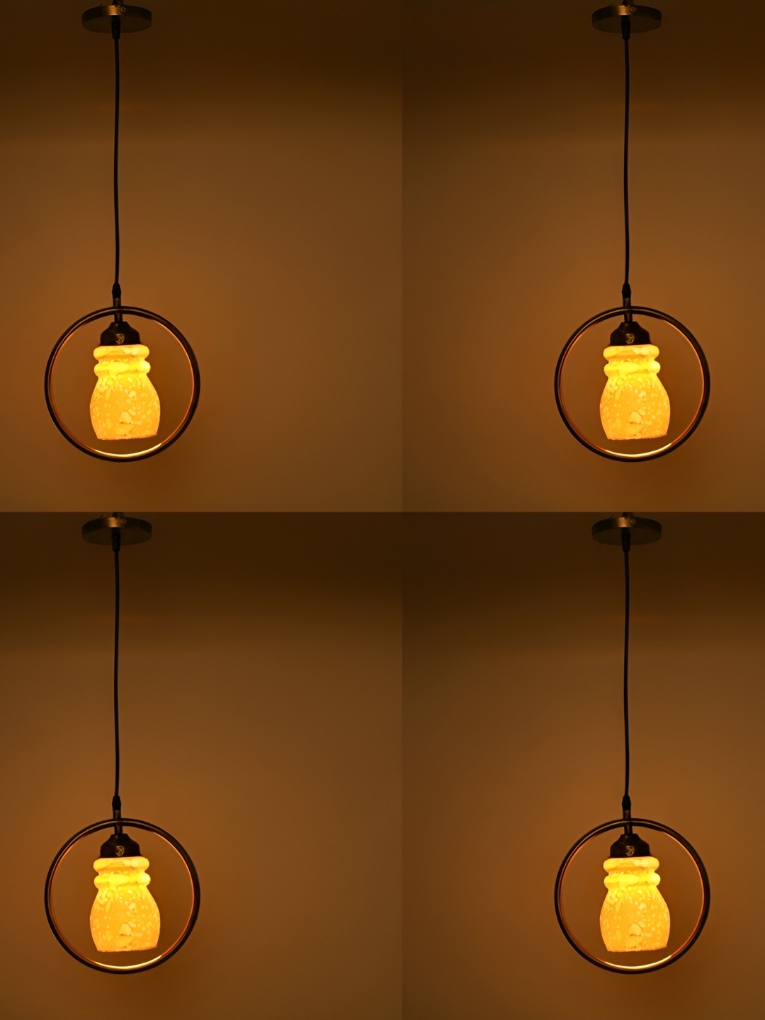 

Afast Yellow & Brown 4 Pieces Printed Abstract Shaped Hanging Ceiling Lamp