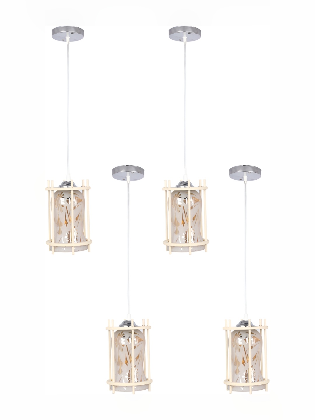 

Afast Beige & Gold Toned 4 Pieces Glass Textured Cylindrical Ceiling Lamps
