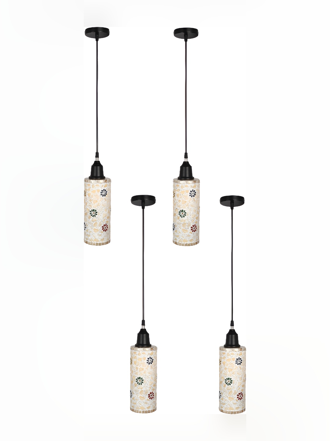 

Afast White & Beige 4 Pieces Textured Glass Ceiling Lamps