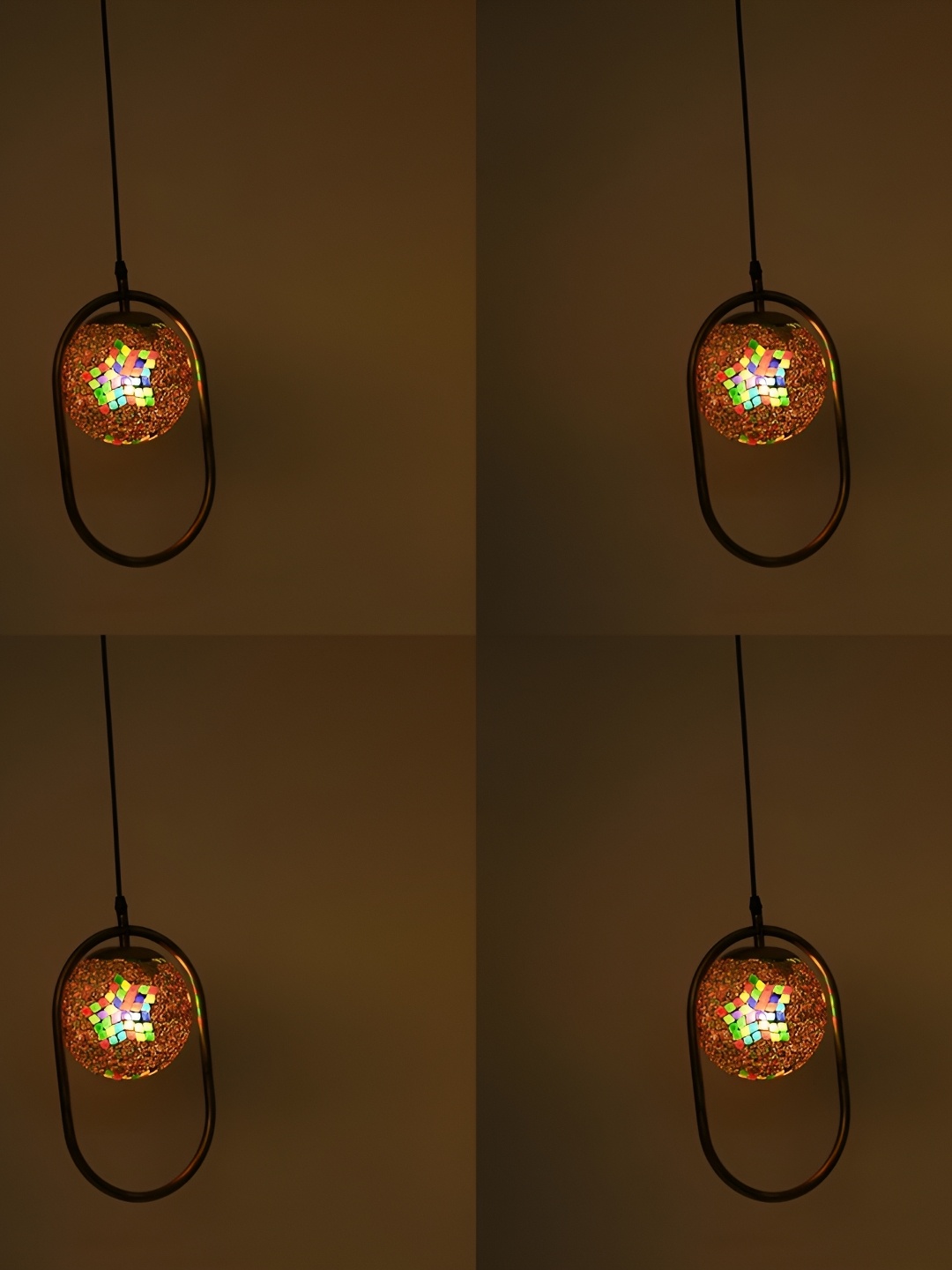 

Afast White & Brown 4 Pieces Textured Glass Ceiling Lamps