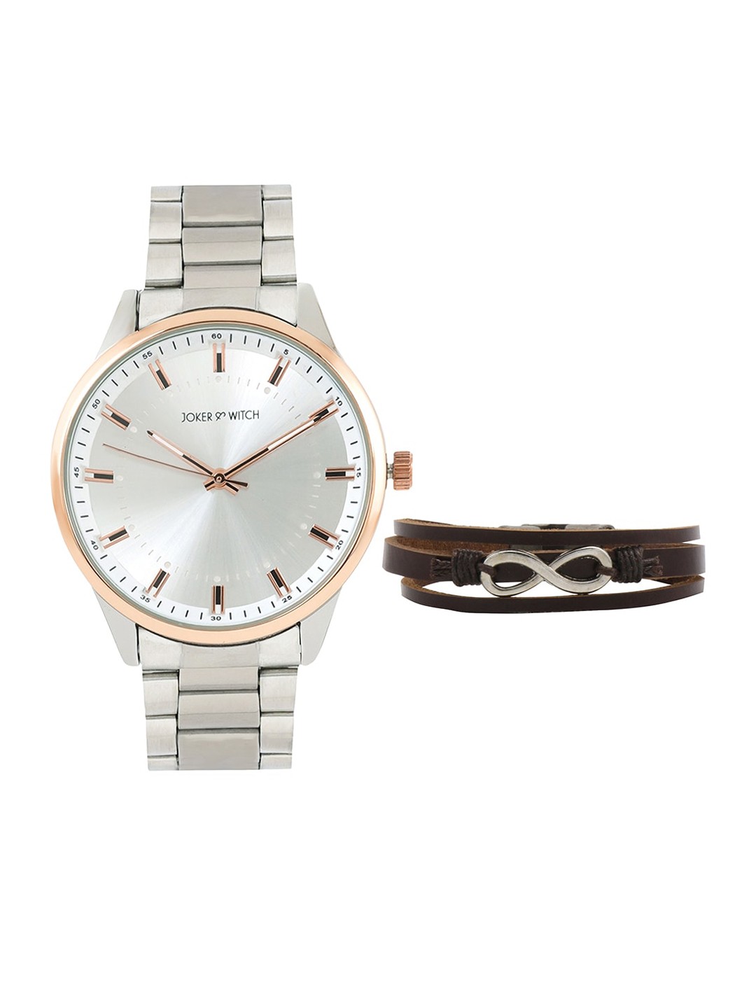 

JOKER & WITCH Men Watch Gift Set JWMBS74, Silver
