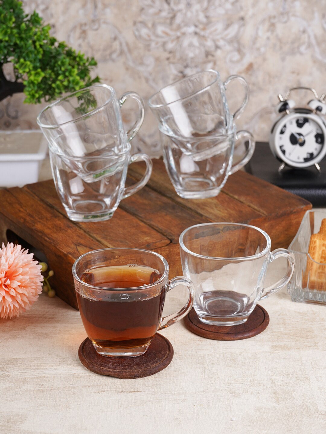

ceradeco Transparent 6 Pieces Solid Glass Transparent Cups