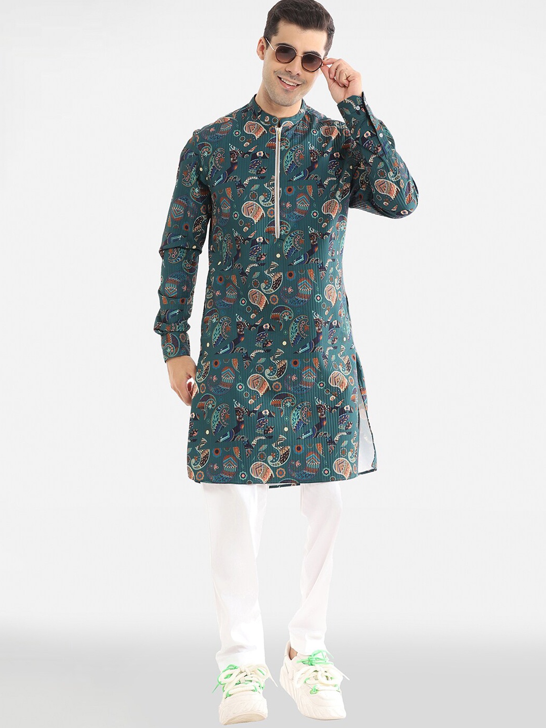 

Komal Kothari Ethnic Motif Printed Kurta With Pyjamas, Green