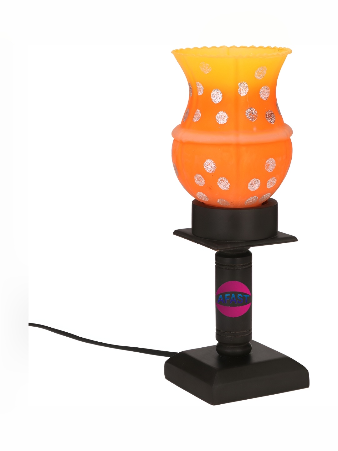 

Afast Black & Orange Textured Abstract Table Lamp